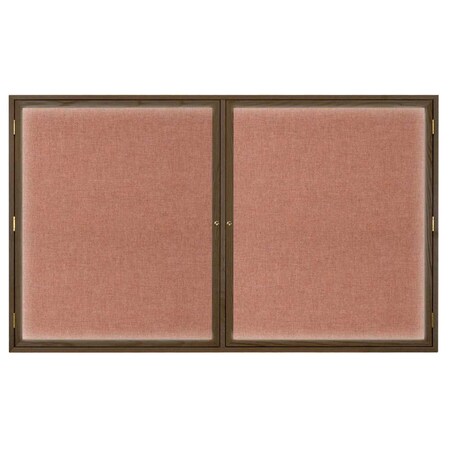 United Visual Products Triple Door Indoor Enclosed Easy Tack Bo UV334EZ-GREY-GOLD